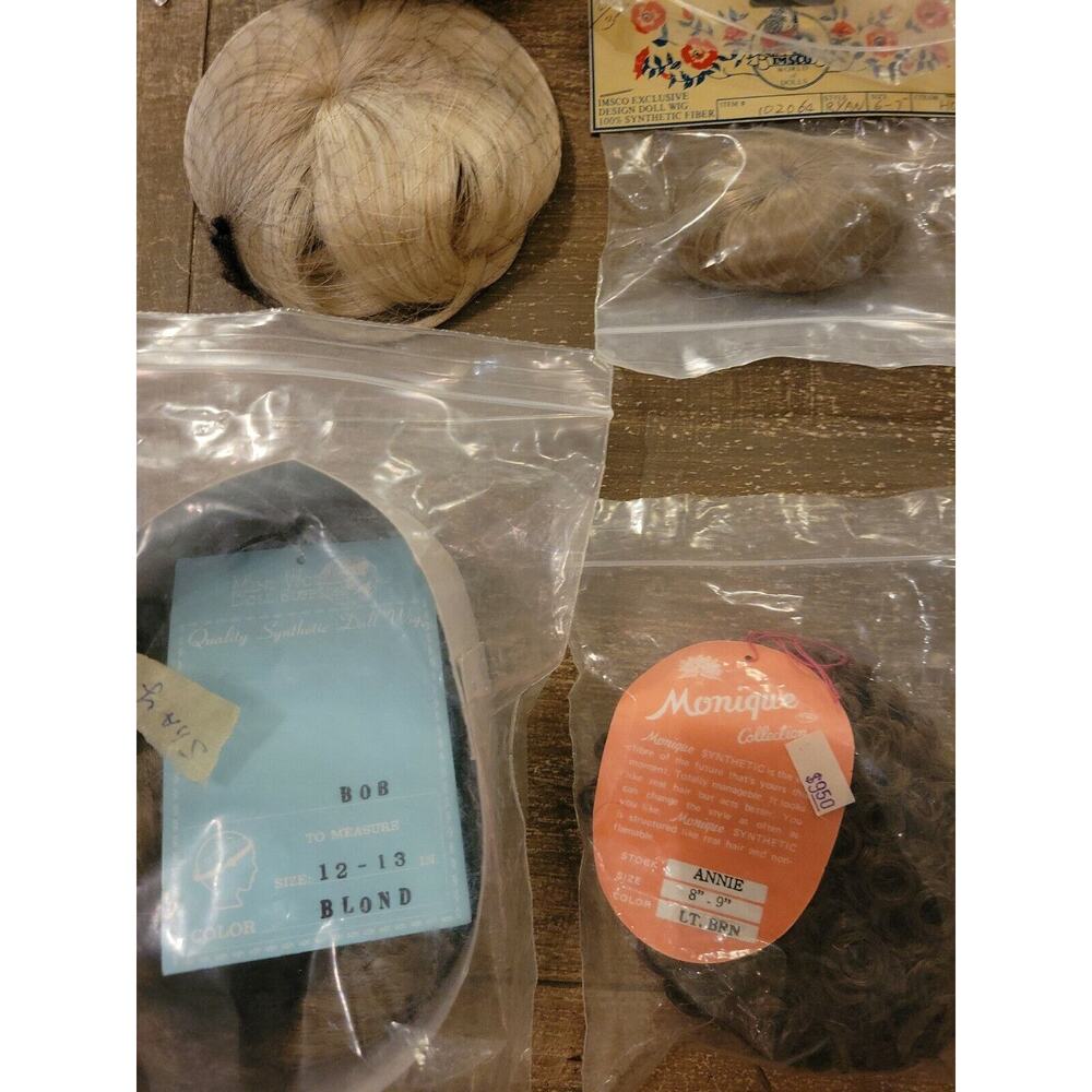 Giant Lot Of 18 Doll Wigs Mini world Doll Supplies, Imsco, Tallianas And More...